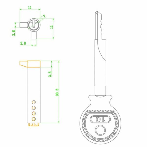 high security door lock cylinder 68mm brass key euro cylinder lock - Image 6