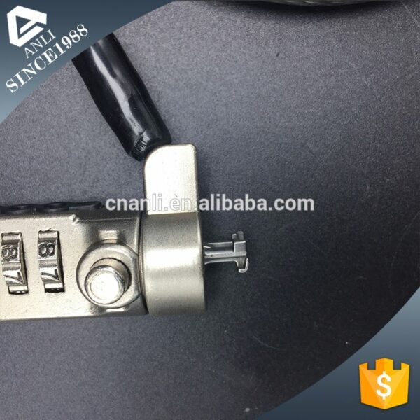 custom retractable anti-theft carbon steel clear pvc cable laptop security lock with coiled end - Image 2