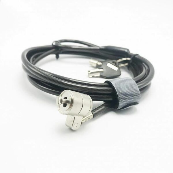 high tension retractable spring desktop/laptop computer security cable lock with key loop - Image 2