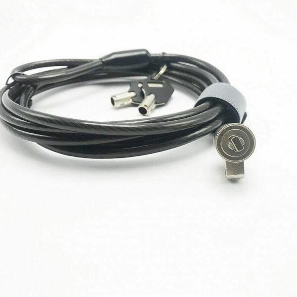 high tension retractable spring desktop/laptop computer security cable lock with key loop