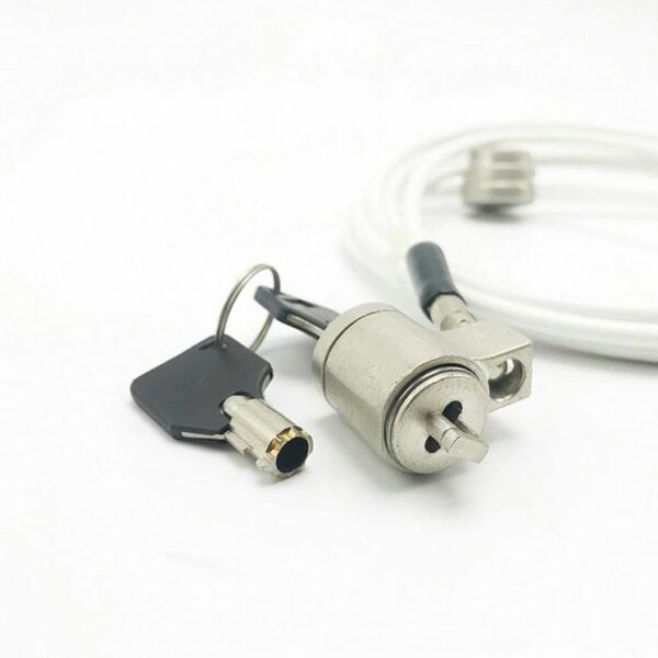 Keyed laptop lock white color laptop lock with zinc alloy rotating lock head